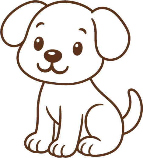 Daisy the Puppy embroidered as an outline
